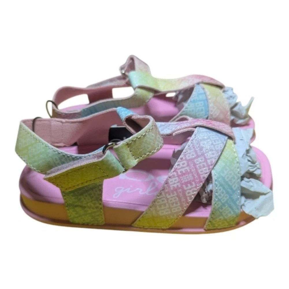 Bebe Little Girl Sandals Sz 11/12 Straps Pink